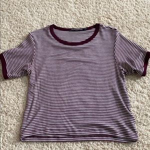 Brandy Melville maroon striped shirt